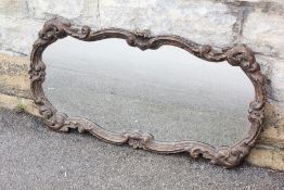 An Antique Wood Carved Hall Mirror