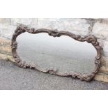 An Antique Wood Carved Hall Mirror