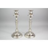 A Pair of Silver-Plated Candlesticks