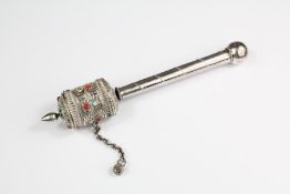 A Silver Tibetan Prayer Wheel