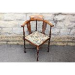 An Edwardian Corner Bedroom Chair