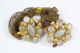 Two Georgian Gold-Metal Agate Hair Mourning Bracelet