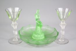 Walther & Sohne Green Uranium Glass Lamp