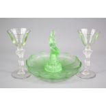 Walther & Sohne Green Uranium Glass Lamp