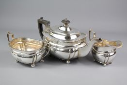 A Three Piece Silver Tea Trio