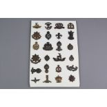 A Carded Display of Twenty Officers O.S.D Collar Badges