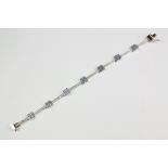 Italian 9ct White Gold Sapphire & Diamond Bracelet