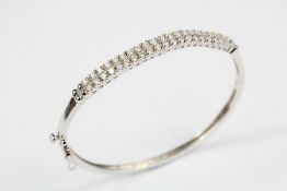 A Silver and Cubic Zircon Bangle
