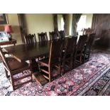 A Large Oak Bylaws Refectory Dining Table