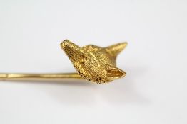Antique 18ct Yellow Gold Fox-Head Stock Pin