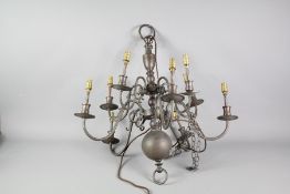 A Wrought Iron Ceiling Chandelier