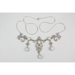 A Silver Belle Epoque-Style Opal and Silver Necklace