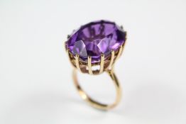 A Large 9ct Gold and Amethyst Ring
