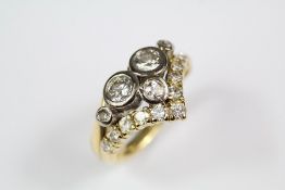 A Lady's 18ct Yellow Gold Bespoke Diamond Ring