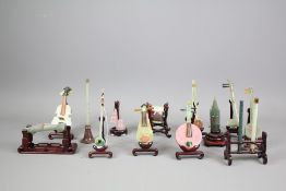 Chinese Hard-Stone Miniature Musical Instruments
