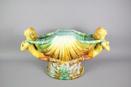 An English Majolica Centerpiece Bowl