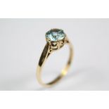 A Lady's 9ct Gold Blue Zircon Ring