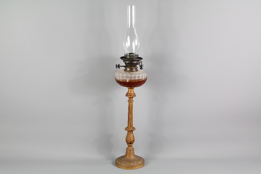 A Victorian Oil Table Lamp - Image 4 of 6