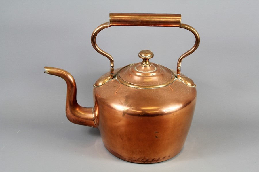 A Large Fireside Copper Kettle