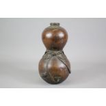 A Japanese Bronze Double Gourd Vase