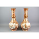 A Pair of 19th Century Japanese Kutani-Ware Bottle Vases
