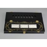 A Chinese Lacquer Silver Ingot Presentation Box