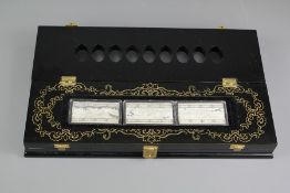 A Chinese Lacquer Silver Ingot Presentation Box