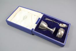A Silver Christening Spoon Set