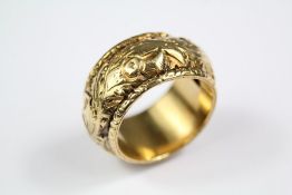 Antique 14/15ct Yellow Gold Mourning Ring