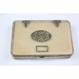 An Art Deco Silver and Rock Crystal Powder Compact