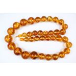 A Graded Bead Amber Necklace