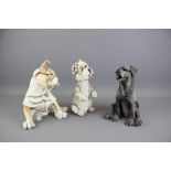 Three "Mutts" Ceramic Figures of Dogs