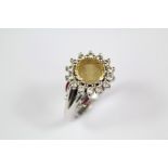 Taylor & Heart Bespoke 18ct White Gold, Yellow Sapphire and Diamond Floral Ring