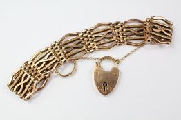 A 9ct Gold Gate Link Bracelet