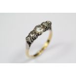Antique 18ct Yellow Gold and Platinum Diamond Ring