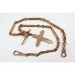 A 9ct Gold Fancy Fob Chain and Cross