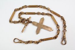 A 9ct Gold Fancy Fob Chain and Cross