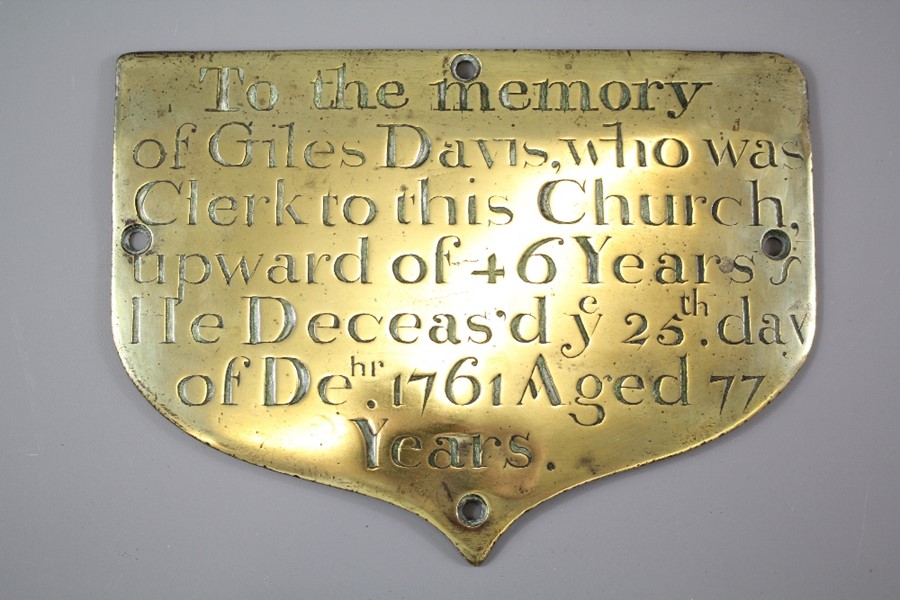 An 18th Century Brass Plaque