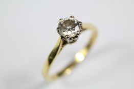 A Vintage 18ct Yellow Gold Solitaire Diamond Ring