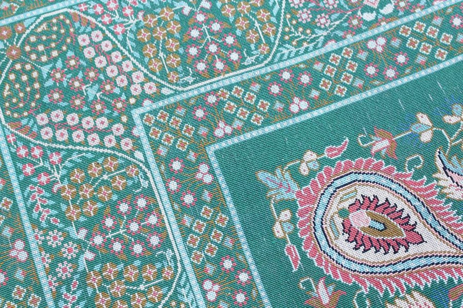 A Stunning Persian Emerald Green Pure Silk Qum Carpet/Wall Hanging - Image 5 of 5