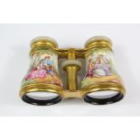 Antique L'ingeur Godchaux Mother of Pearl and Porcelain Opera Glasses