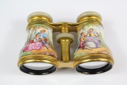 Antique L'ingeur Godchaux Mother of Pearl and Porcelain Opera Glasses