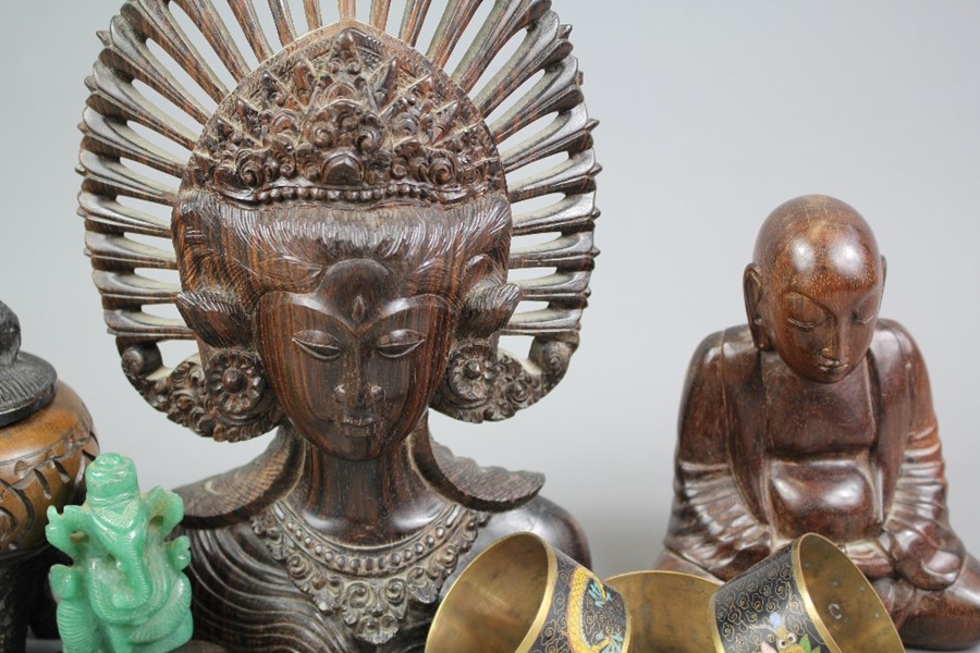 A South Asian Rosewood Feminine Deity - Image 5 of 5