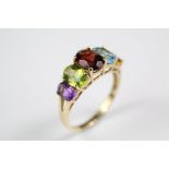 A 9ct Yellow Gold Semi-Precious Stone Ring