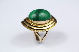 A 9ct Yellow Gold and Malachite Dress Ring