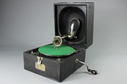 A Vintage Faux Leather Cased Decca Gramophone