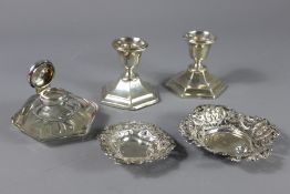 A Pair of Silver Travelling Candlesticks