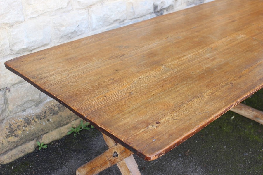 Antique Pine Dining Table - Image 5 of 5