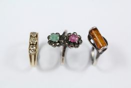 Three Rings Including A 9ct Gold and Diamond Ring