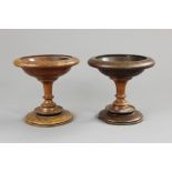 A Pair of Antique Wood Turned Candle Stands